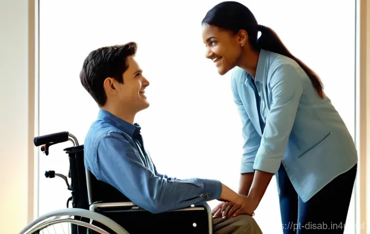 장애인재활상담사 업무 만족도와 성장 - **Prompt 1: The Guiding Hand of Rehabilitation**
    "A heartwarming scene depicting a diverse femal...