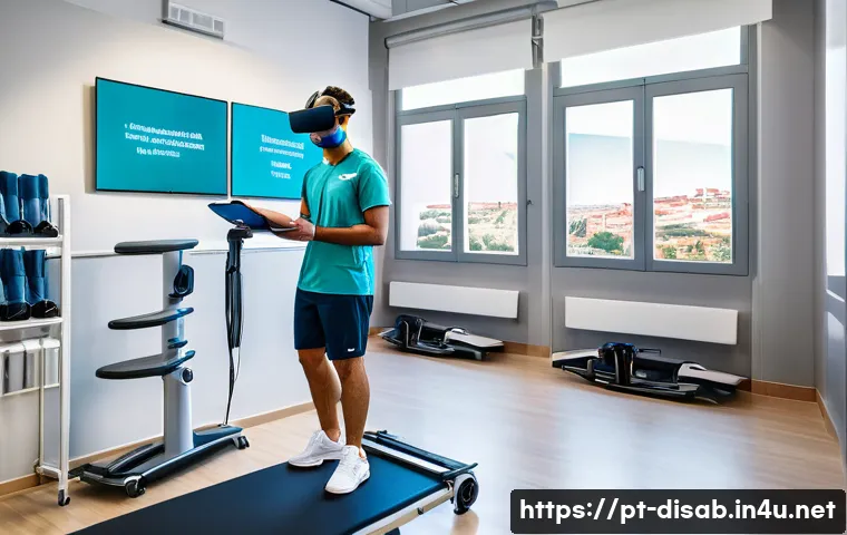 장애인재활상담사 워크숍 후기 - **Prompt**: A vibrant, modern rehabilitation center in Lisbon, Portugal, bustling with activity. In ...