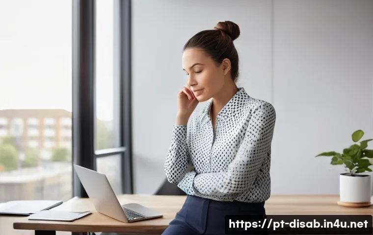 장애인재활상담사 직무 스트레스 관리 - **Prompt 1: Acknowledging the Body's Signals**
"A female rehabilitation counselor, appearing tho...