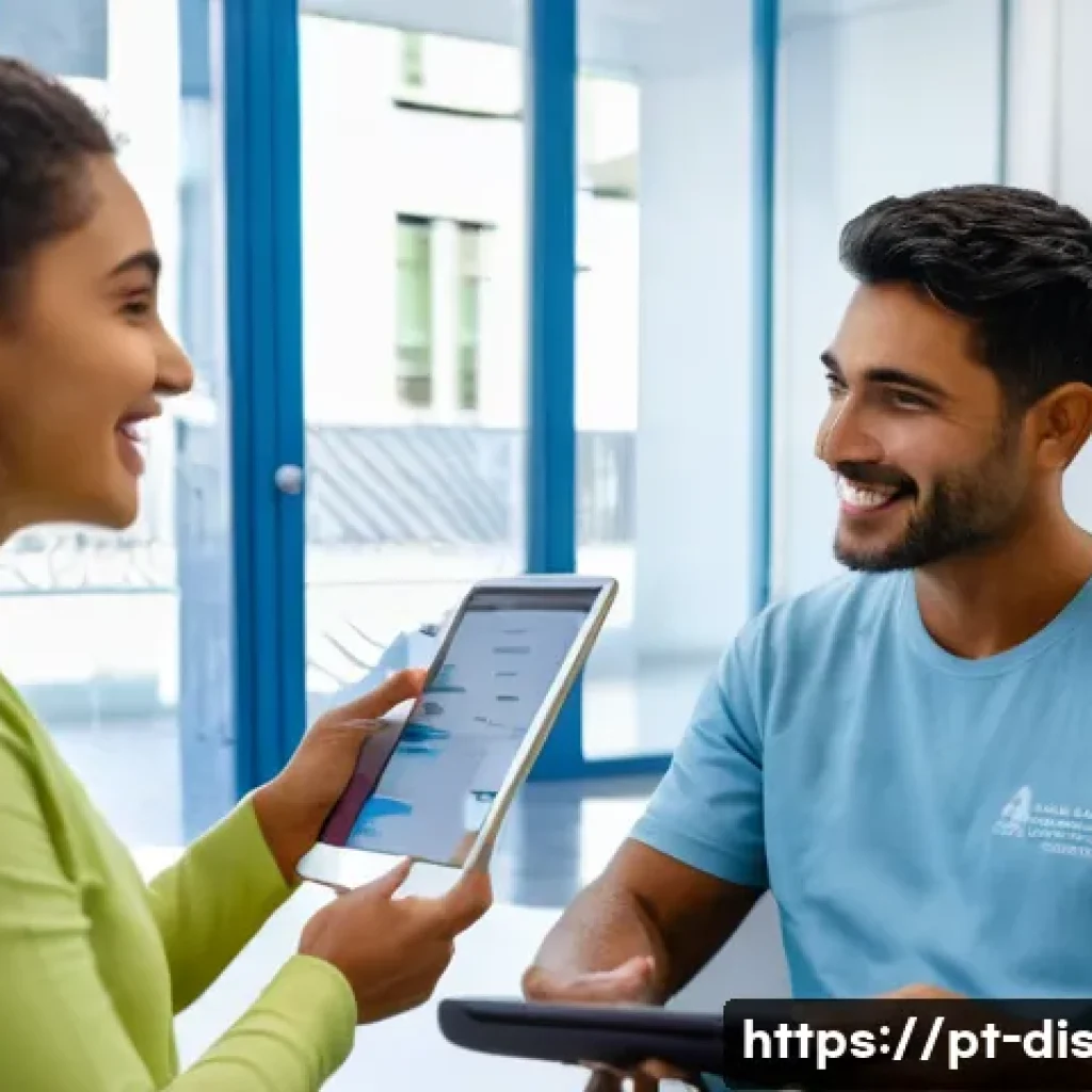 장애인재활상담사 업무 평가 기준 - A professional rehabilitation counselor in a modern Brazilian urban clinic, attentively demonstratin...