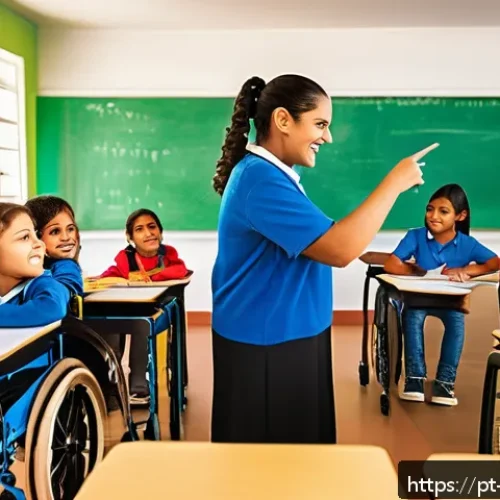 장애인재활상담사 관련 국내 법률 - A vibrant classroom scene in Brazil showing inclusive education: diverse students with various disab...